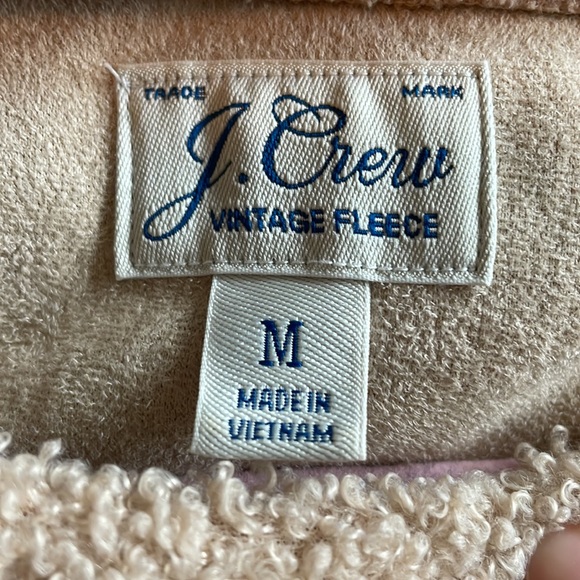 J. Crew Vintage Fleece Teddy Cropped Sweatshirt - Picture 6 of 8